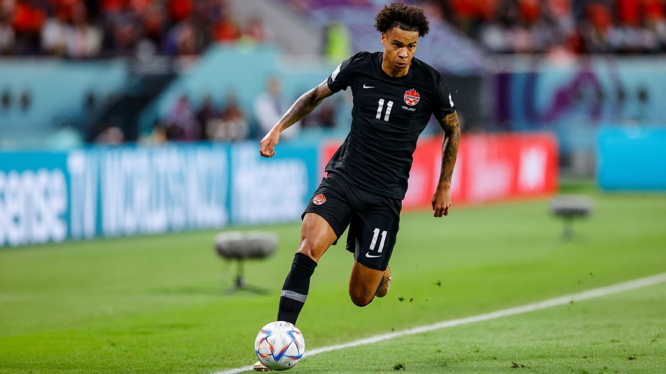 Canada national team player #11 dribbling