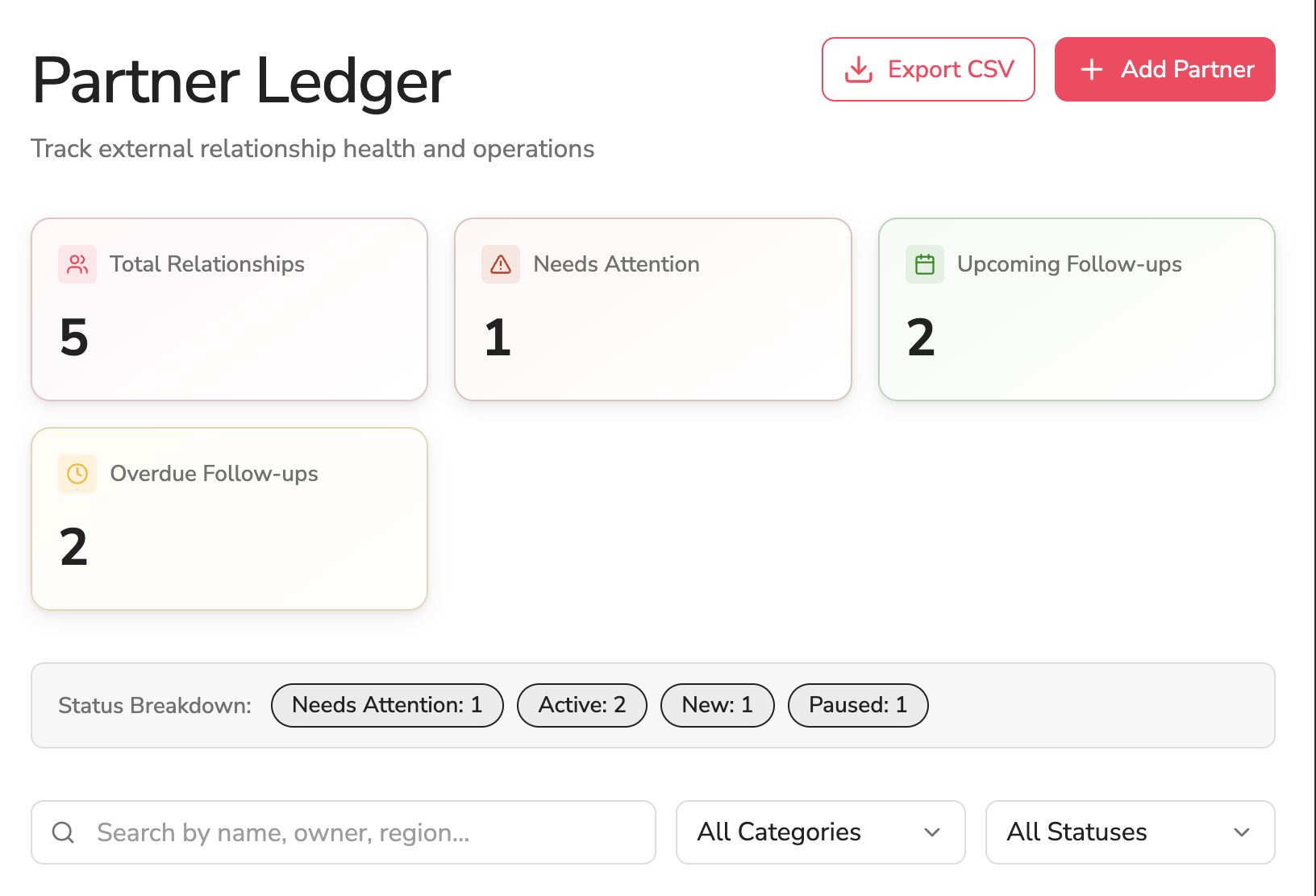 Vendor Tracker with custom pink branding