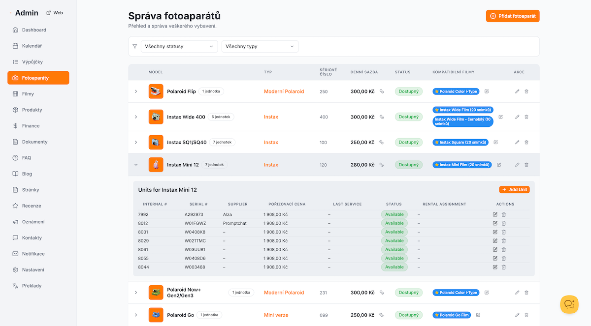 Camera Rental System