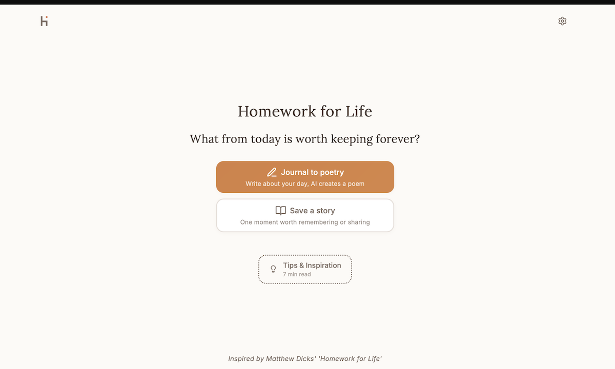 Homework for Life