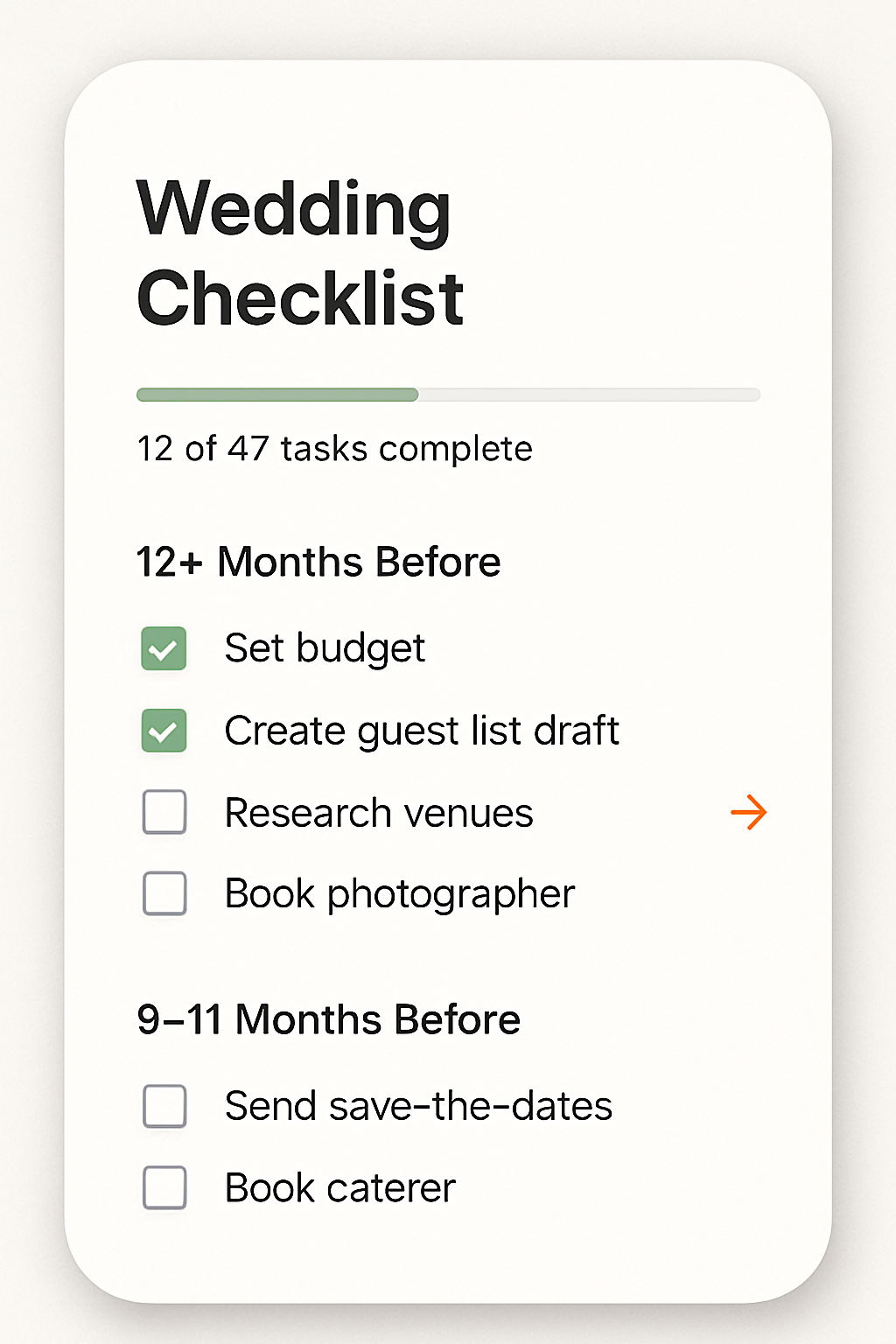 Follow your checklist