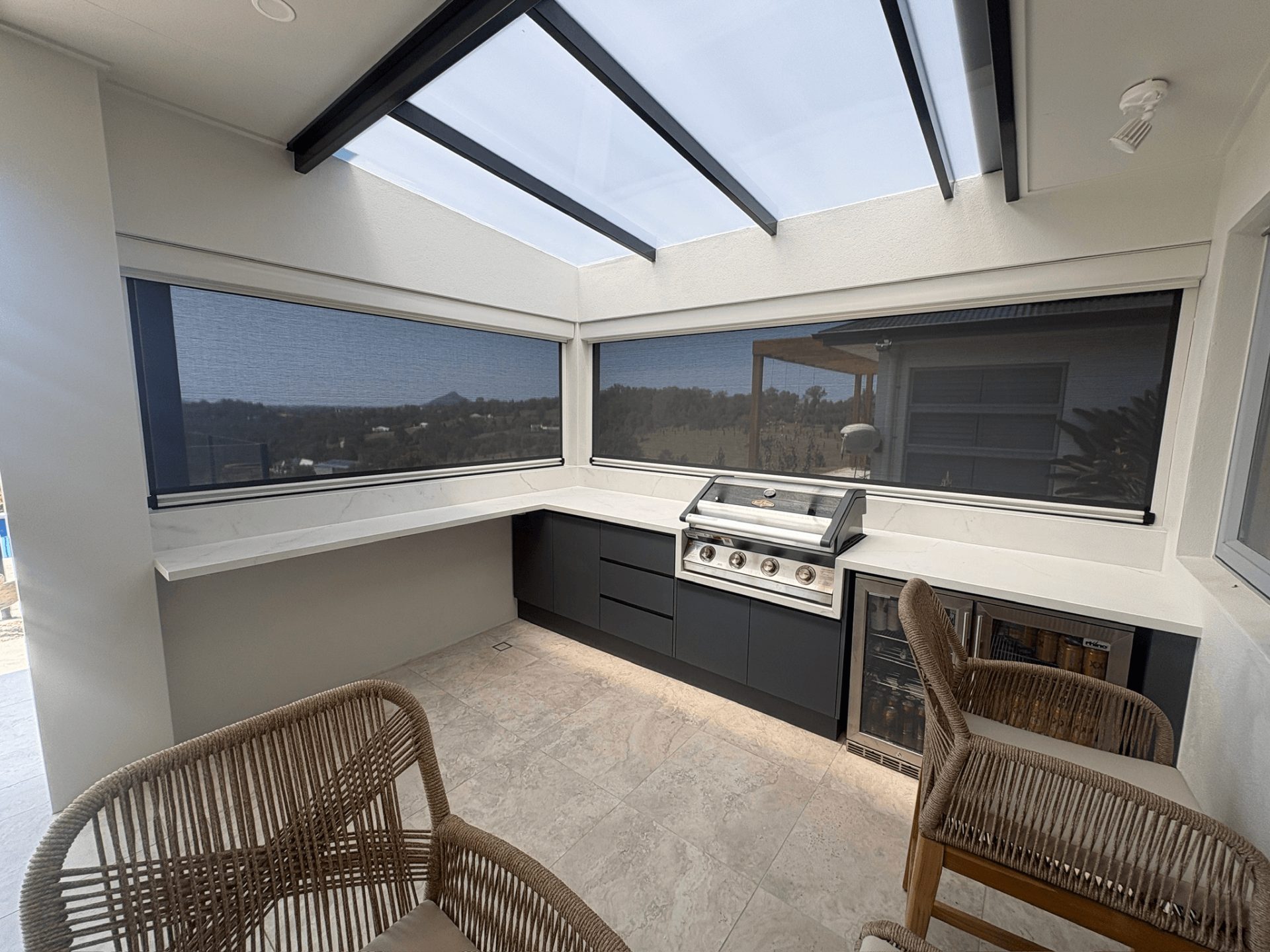 Ziptrak Blinds Outdoor Kitchen Installation - Sunshine Coast