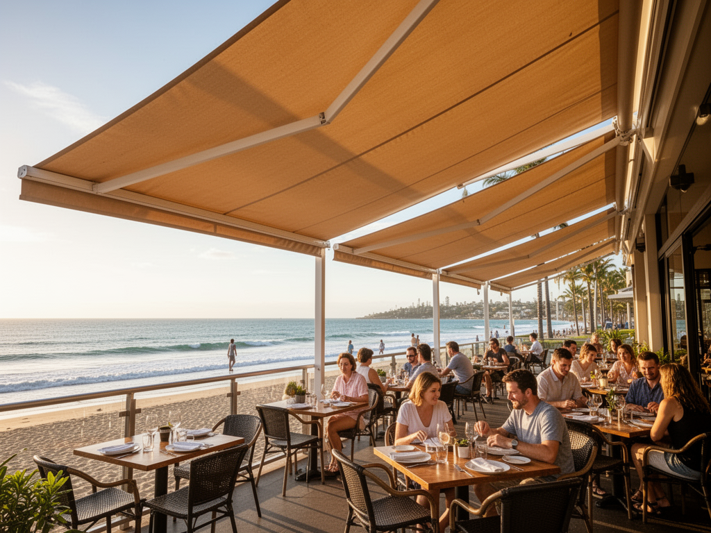 Café awning fitout — Mooloolaba