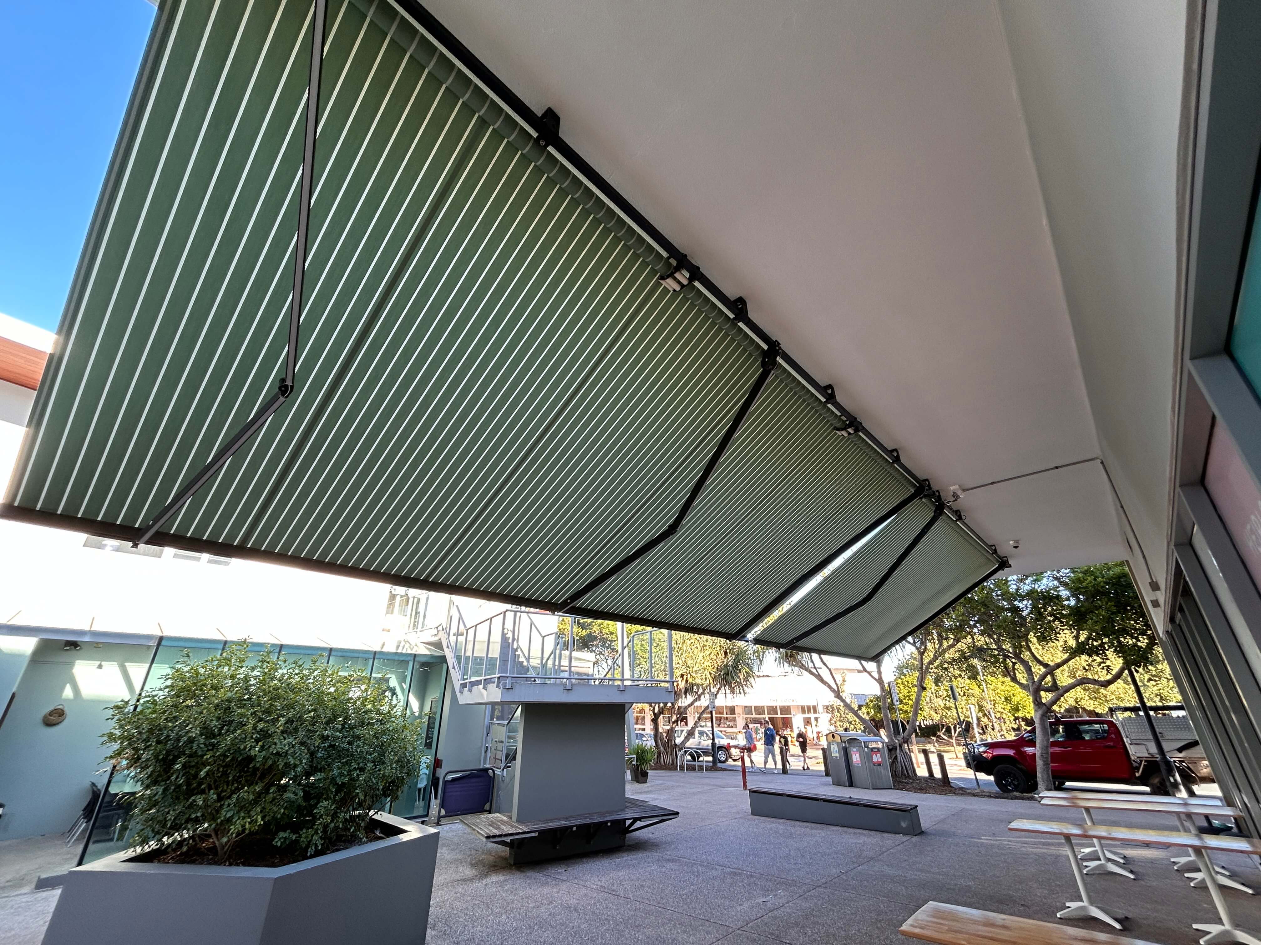 Standard folding arm awning installation