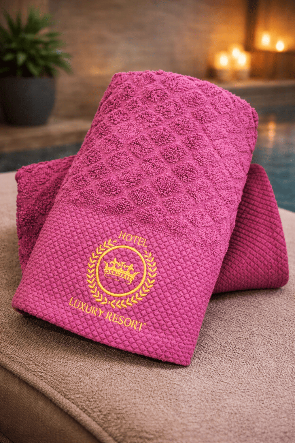 Bestickte Handtücher mit Firmenlogo für Hotels