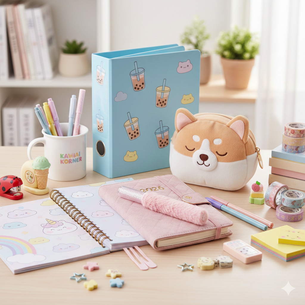 Papelaria fofa e acessórios kawaii