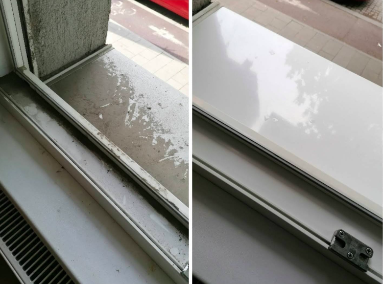 Fensterreinigung Vorher/Nachher