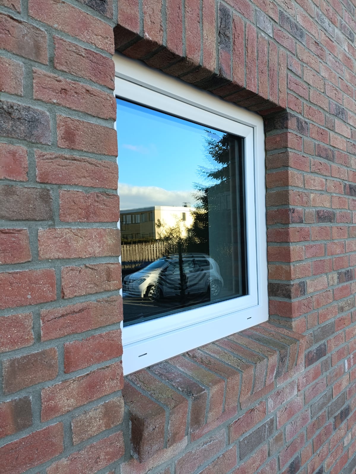 Professional window cleaning showing crystal clear results