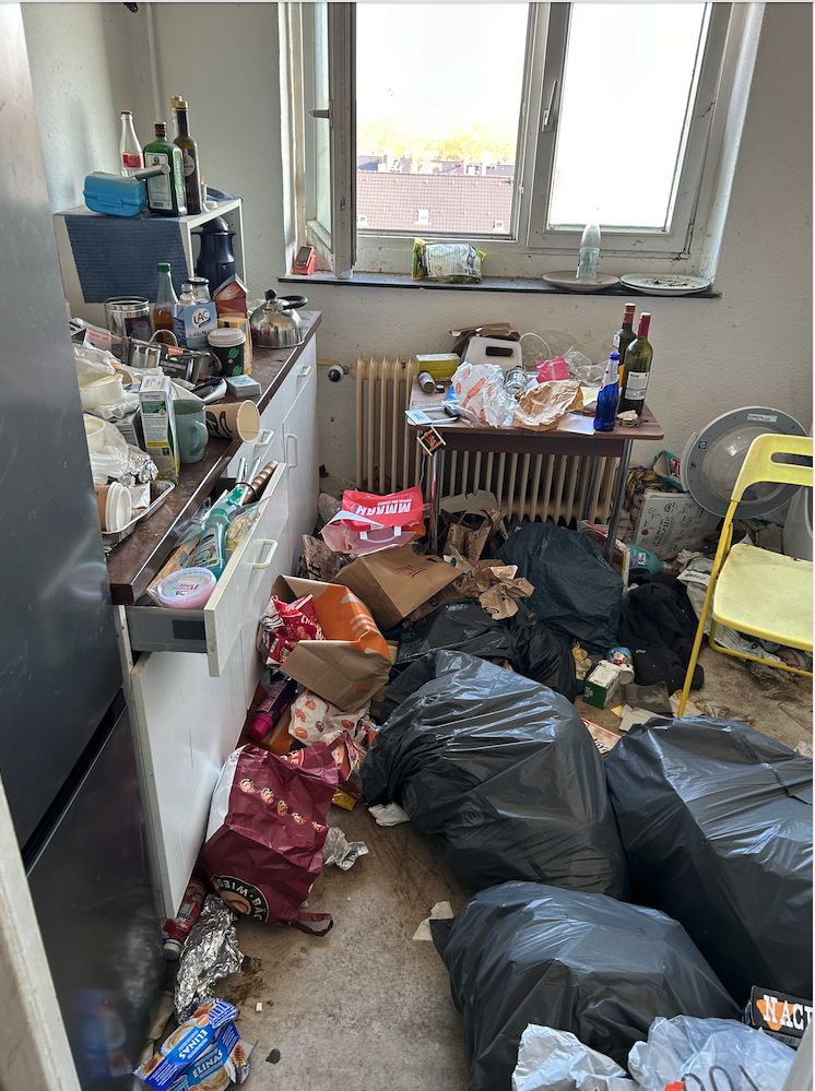 Professionelle Reinigungskraft bei der Arbeit