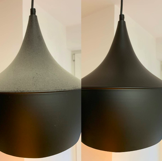 Gründliche Treppenhausreinigung inkl. Lampen - Vorher/Nachher