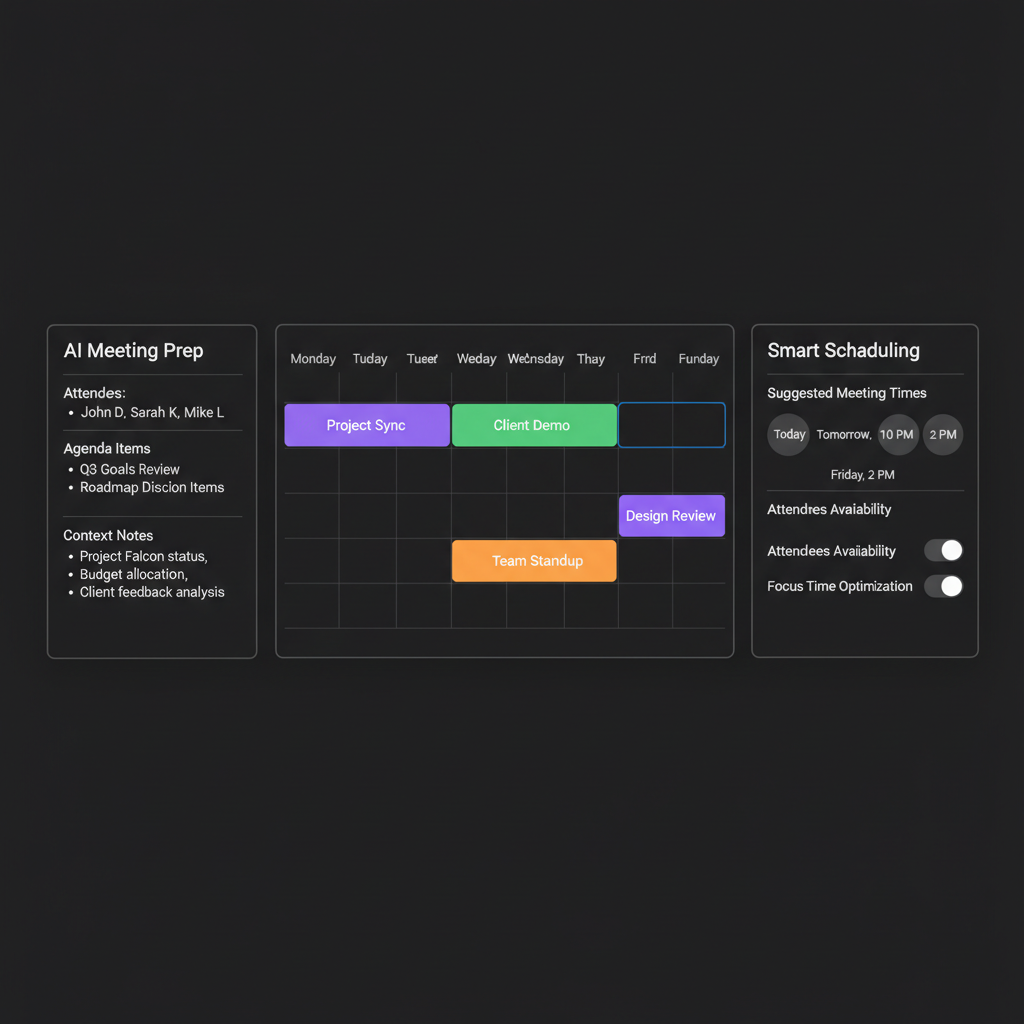 Valra AI calendar management interface