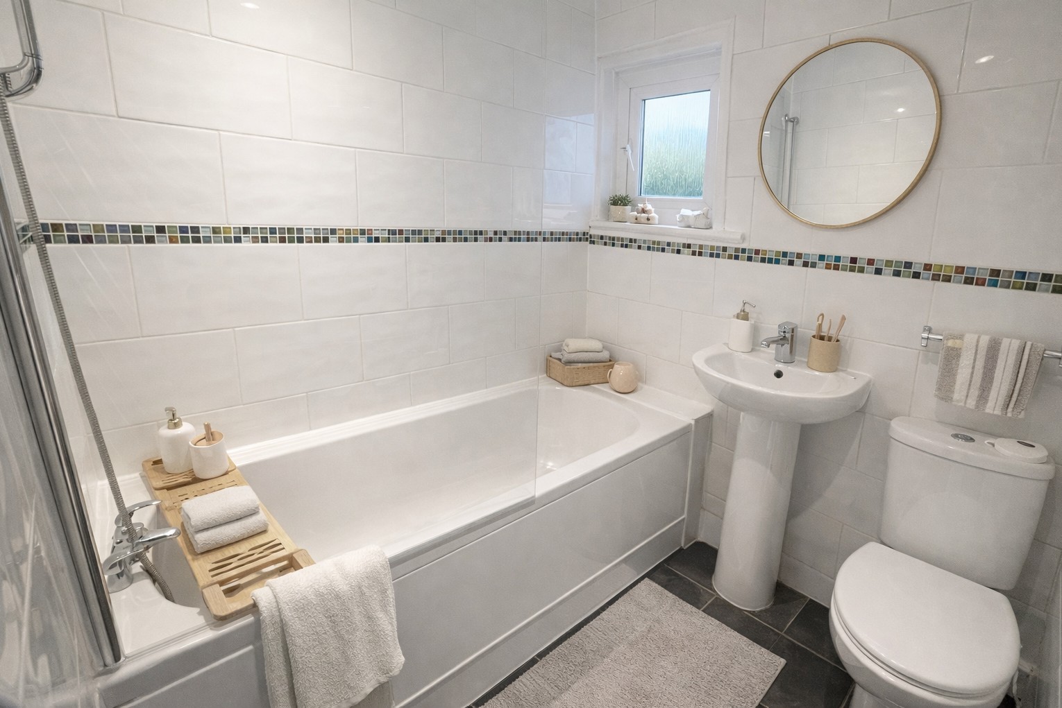 Bathroom at the 2-Bed Ground Floor Apartment, Milbrook Road East