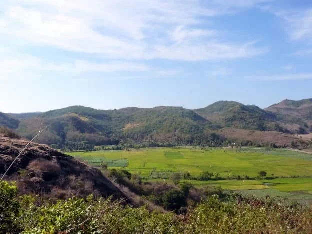 View of the green valley from property