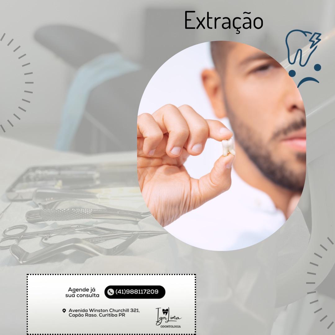 Banner informativo sobre extração dentária