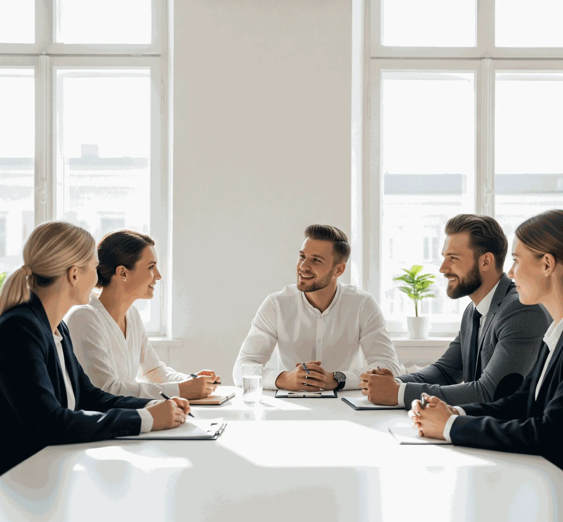 Réunion d'affaires professionnelle et négociation