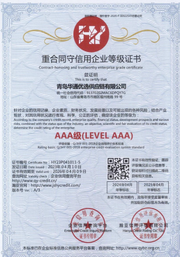 AAA级重合同守信用企业