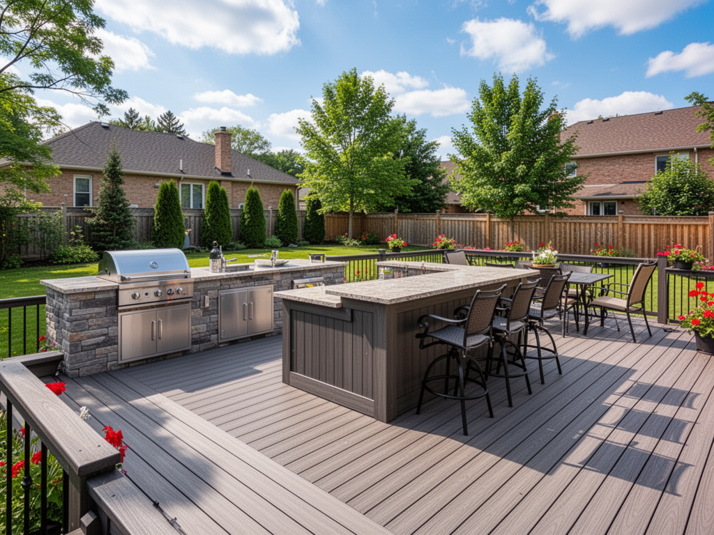 Composite - Patio avec cuisine extérieure
