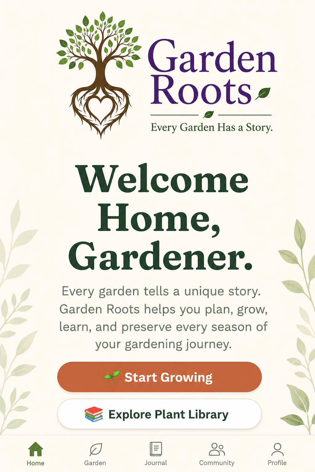 Garden Roots Mobile Gardening Community App
