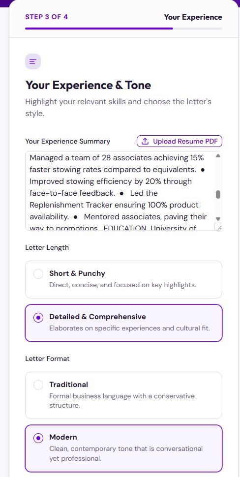 Free Cover Letter Builder