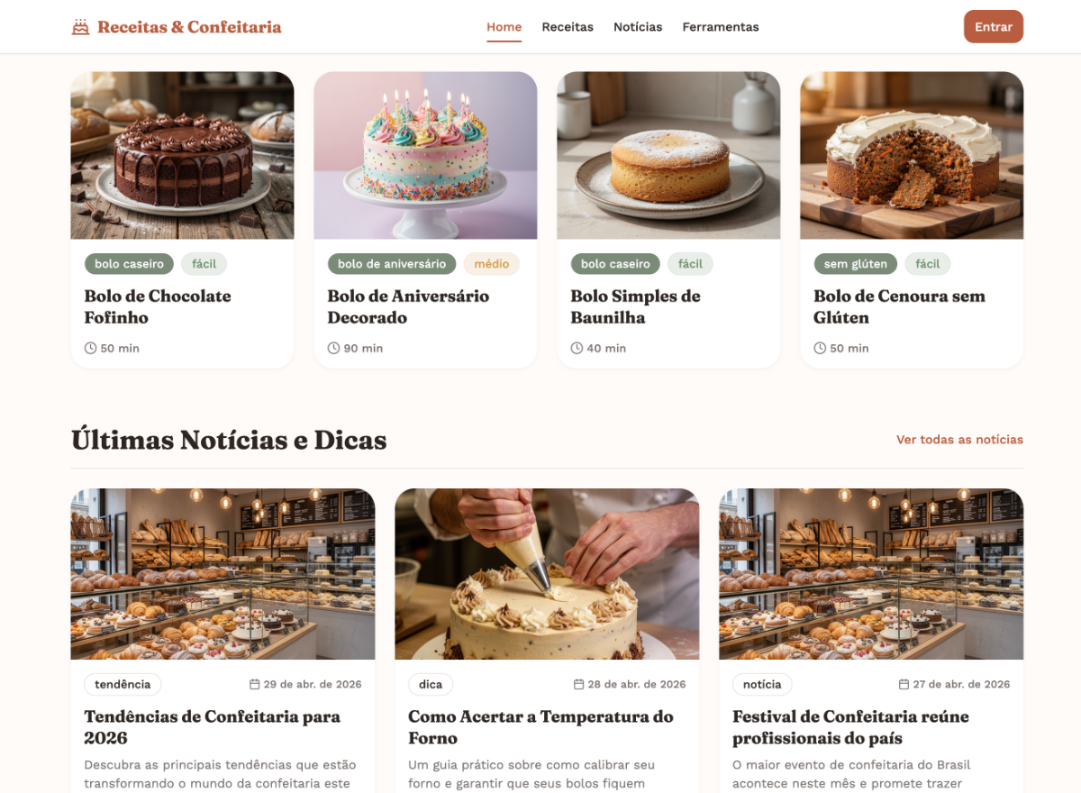 Receitas e Notícias de Confeitaria